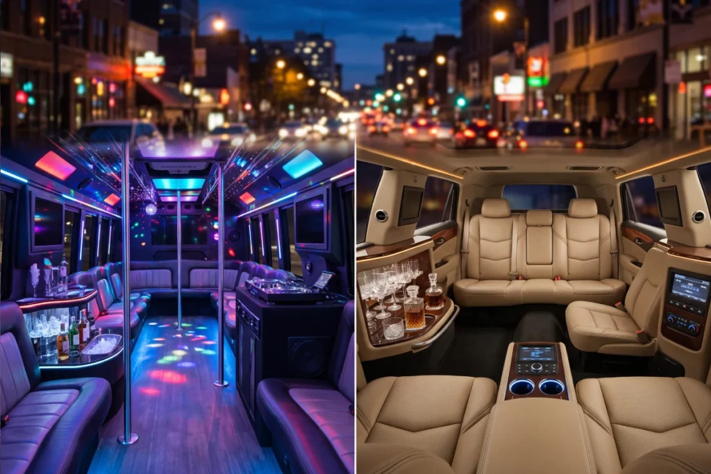 Party Bus vs Limo Amenities: What Do You Get?